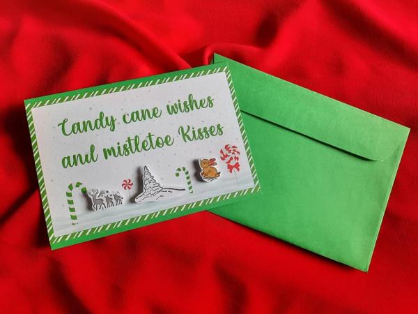 Weihnachtskarte "Candy Cane Wishes"